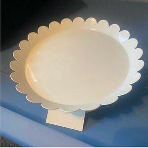 Hobby Lobby White Scalloped Serving Plate Stand